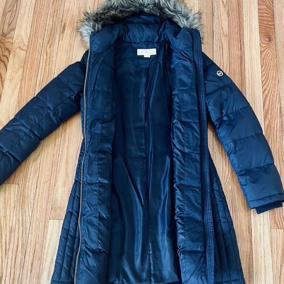 Michael Kors navy long puffer jacket women’s size XS - Picture 6 of 10